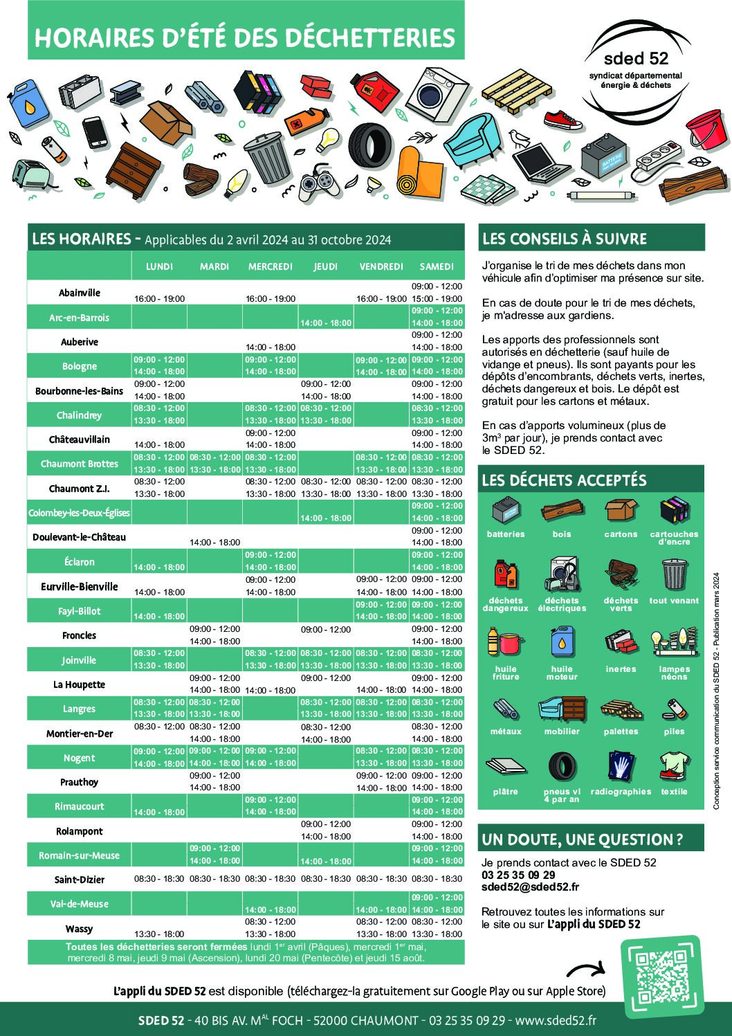 Les horaires d'été des déchetteries !