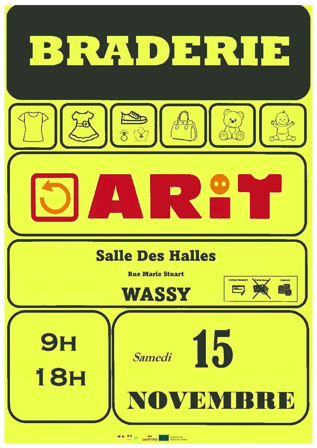 Braderie ARIT aux Halles samedi 15 novembre
